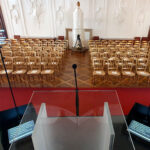 Presidential Teleprompter bei einer Rede in Salzburg